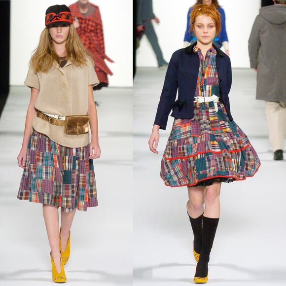 Vintage Marc Jacobs Plaid Patchwork Dress Womens size 6 FW 2005 Runway - Picture 4 of 16